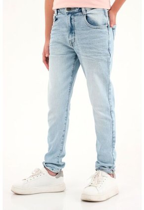 Jean Slim Tono Acid Wash Claro Para Niño