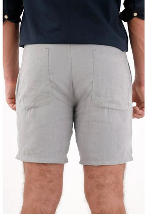 Tennis Bermuda En Lino Gris Para Hombre