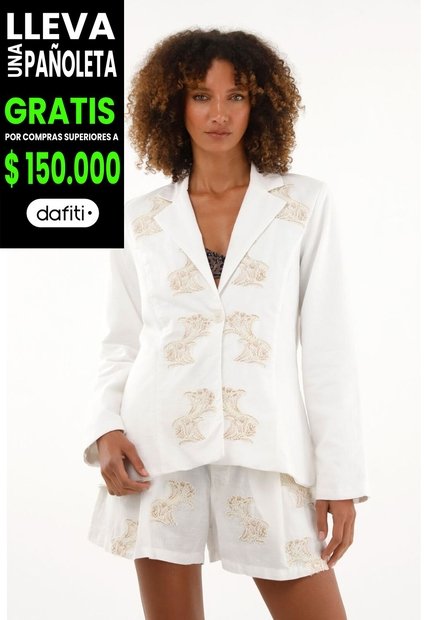 Tennis Chaqueta Tipo Blazer Con Bordados Para Mujer