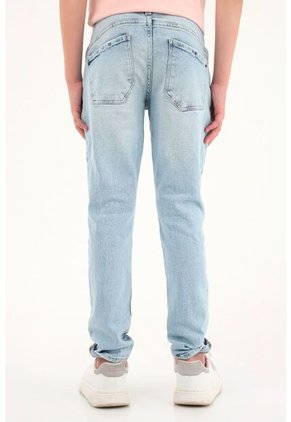 Jean Slim Tono Acid Wash Claro Para Niño