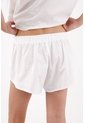 Tennis Bermuda Tradicional Con Borde Calado Floral En Algodón Blanco Para Mujer de Tennis
