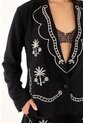 Tennis Blazer Negro Con Bordados Para Mujer de Tennis