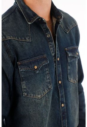 Tennis Camisa En Denim Azul Para Hombre