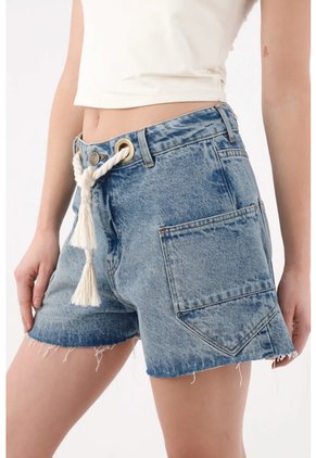 Tennis Bermuda En Denim Azul Para Mujer