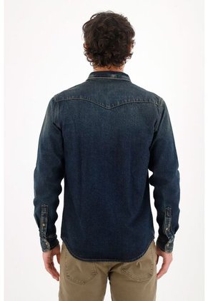 Tennis Camisa En Denim Azul Para Hombre