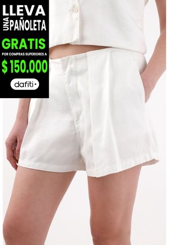 Tennis Short Tiro Alto Con Tablas Crudo Para Mujer Tennis