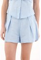 Tennis Short En Lino Con Prenses Azul Para Mujer de Tennis