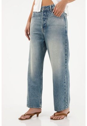 Tennis Jean Recto En 100% Algodón Azul Para Mujer