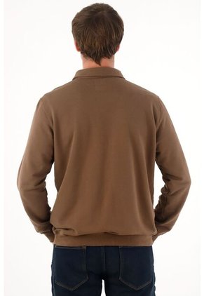 Tennis Buzo Tipo Polo Café Para Hombre