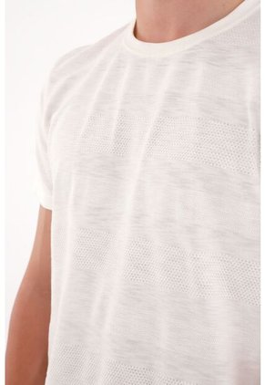 Tennis Camiseta Básica A Rayas Crudo Para Hombre