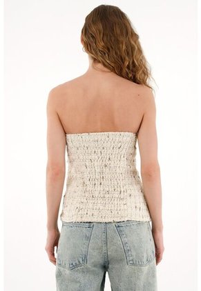Tennis Chaleco Strapless En Tweed Para Mujer