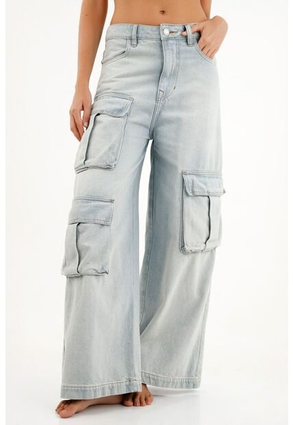 Jean Wide Leg Azul Para Mujer