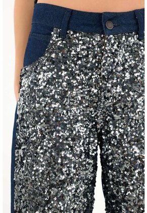 Tennis Jean Horseshoe Con Lentejuelas Para Mujer