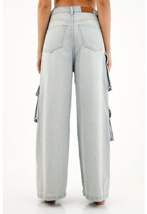 Jean Wide Leg Azul Para Mujer