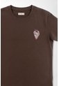 Tennis Camiseta Corte Recto Con Mini Grafico En Algodón Marrón Chocolate Para Mujer de Tennis