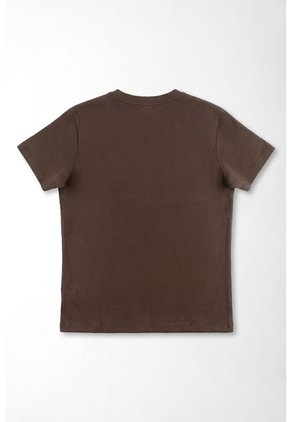 Tennis Camiseta Corte Recto Con Mini Grafico En Algodón Marrón Chocolate Para Mujer