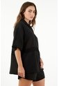 Tennis Camisa Manga Corta Negra Para Mujer de Tennis