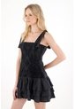 Tennis Vestido Corto Con Boleros Negro Para Mujer de Tennis