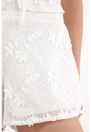 Tennis Short Corto Con Bordado Crudo Para Mujer