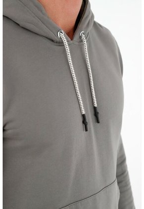 Buzo Gris Con Capucha Para Hombre