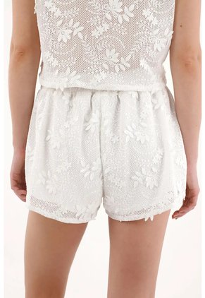 Tennis Short Corto Con Bordado Crudo Para Mujer