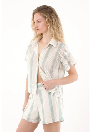 Tennis Short A Rayas Para Mujer