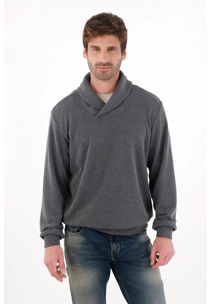 Tennis Buzo Tejido Con Cuello Cruzado Azul Para Hombre