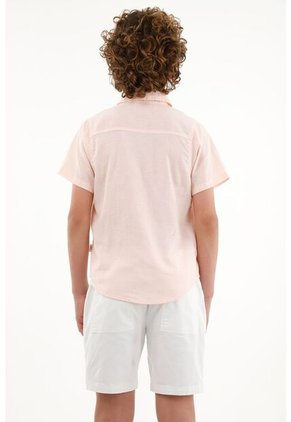 Camisa Rosada De Botones Para Niño