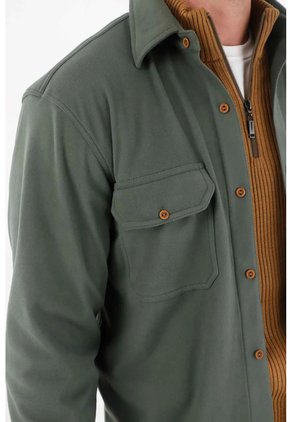 Tennis Camisa Clásica Manga Larga Verde Para Hombre