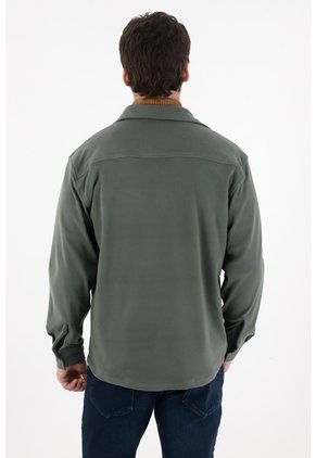 Tennis Camisa Clásica Manga Larga Verde Para Hombre