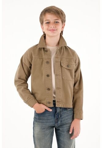 Chaqueta Café De Botones Para Niño Tennis