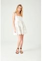 Tennis Vestido Corto Con Bordado Orgánico En Algodón Blanco Para Mujer de Tennis
