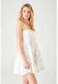 Tennis Vestido Corto Con Bordado Orgánico En Algodón Blanco Para Mujer de Tennis