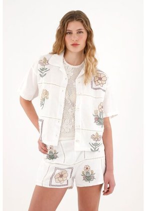 Tennis Camisa Manga Corta Con Estampados Localizados Para Mujer