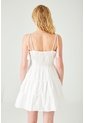 Tennis Vestido Corto Con Bordado Orgánico En Algodón Blanco Para Mujer de Tennis