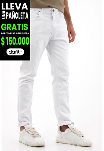 Tennis Pantalón Recto Cinco Bolsillos Blanco Para Hombre Tennis