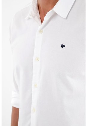 Tennis Camisa Blanca Manga Larga Para Hombre