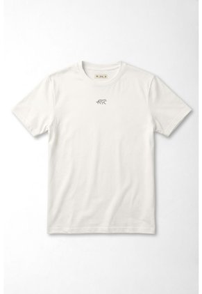 Tennis Camiseta Fit Recto Con Mini Tigre En Algodón Blanco Para Mujer
