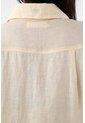 Tennis Camisa Para Mujer En Lino Amarillo Oversize Manga Larga de Tennis