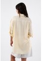 Tennis Camisa Para Mujer En Lino Amarillo Oversize Manga Larga de Tennis