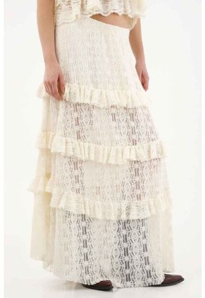 Tennis Falda Larga Con Transparencia Para Mujer