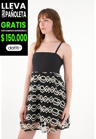 Tennis Vestido Corto Con Volumen Y Falda Tejida Negro Para Mujer Tennis