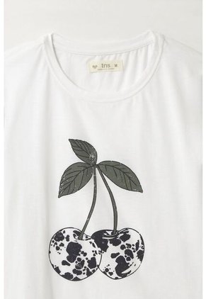 Tennis Camiseta Con Estampado Localizado Blanca Para Mujer