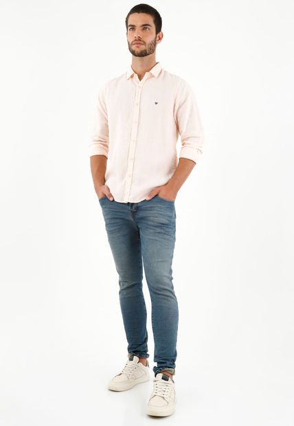 Camisa Rosada Manga Larga Para Hombre