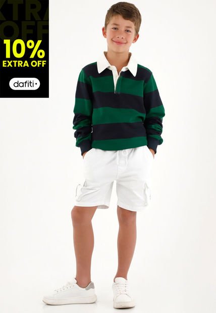 Buzo Azul Tipo Polo Para Niño