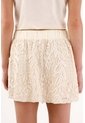 Tennis Falda Corta Corte A Con Textura Botánica En Algodón Beige Para Mujer de Tennis