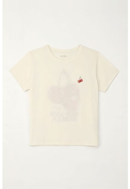 Camiseta Básica Manga Corta Crudo Para Mujer