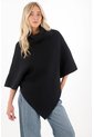 Tennis Buzo Tipo Capa Cuello Alto Negro Para Mujer de Tennis