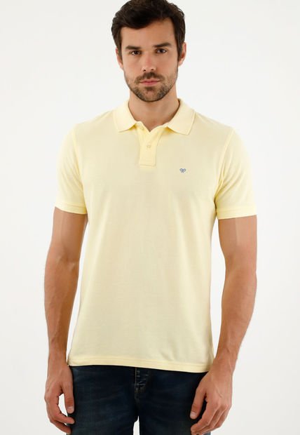 Polo Amarilla Con Raqueta Multicolor Para Hombre