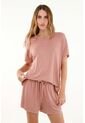 Pijama De Short En Tejido De Punto Liviano Rosada Para Mujer de Tennis